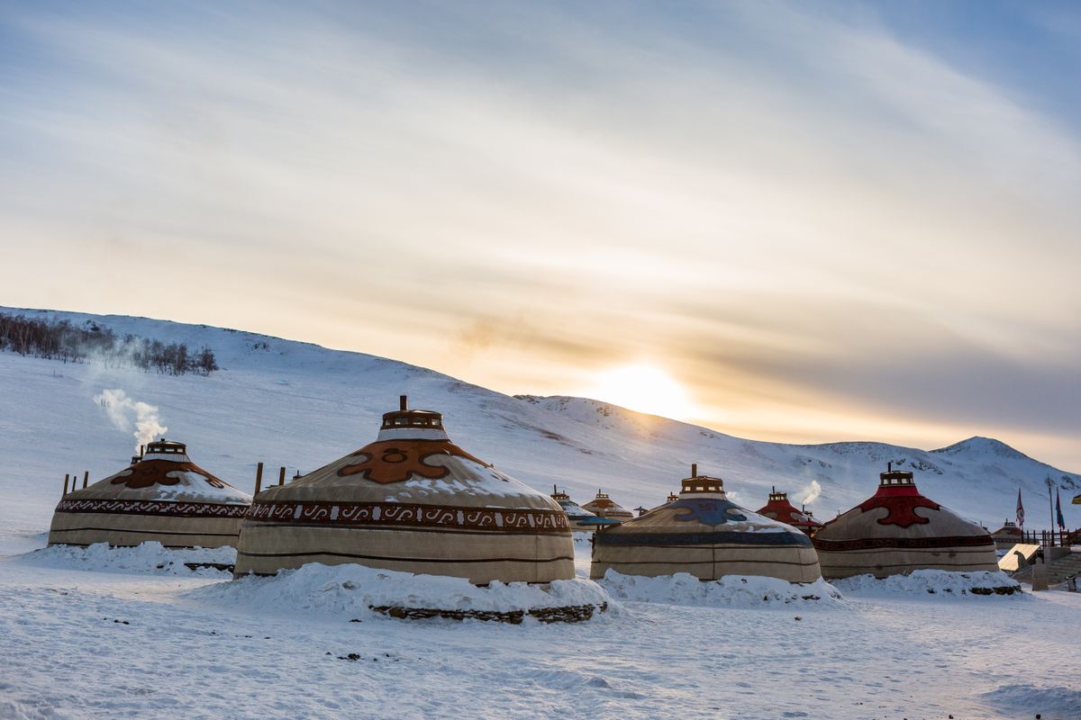 Yurt,Or,Ger,In,Winter,At,Mongolia