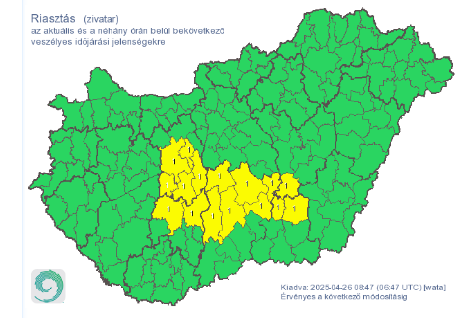 Szél, és jégeső is előfordulhat, több nagyváros is érintett, köztük Fejér megyeiek is. Térképen mutatjuk az időjárás-előrejelzést.
