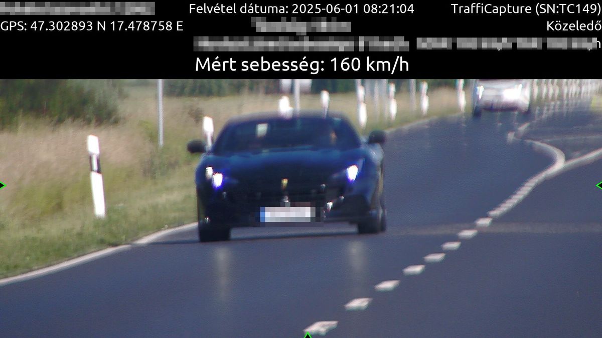 Őrült tempóval hajtott a Ferrarival, még a traffipax is besokallt. Talán nem véletlen, hogy Magyarország a világ élvonalában van a gyorshajtást tekintve.