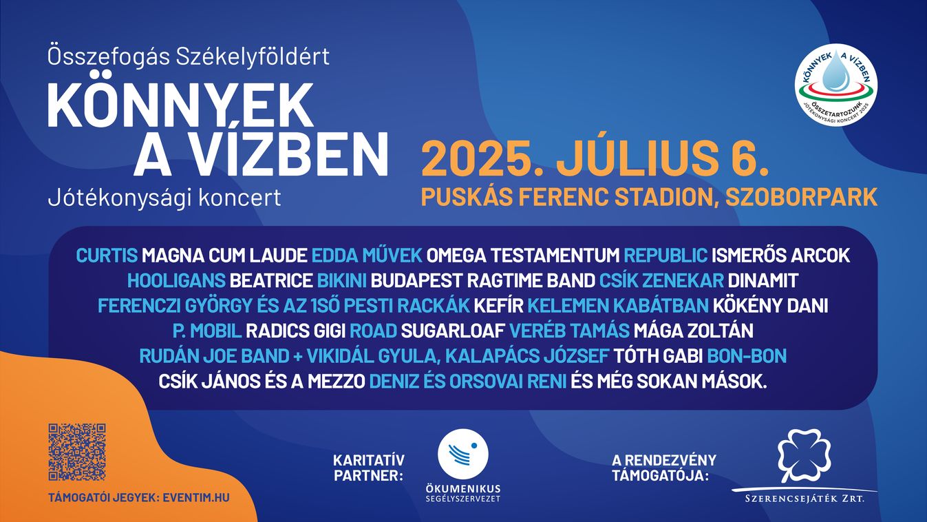 Jótékonysági segélykoncertet tartanak az árvízkárosultak megsegítéséért