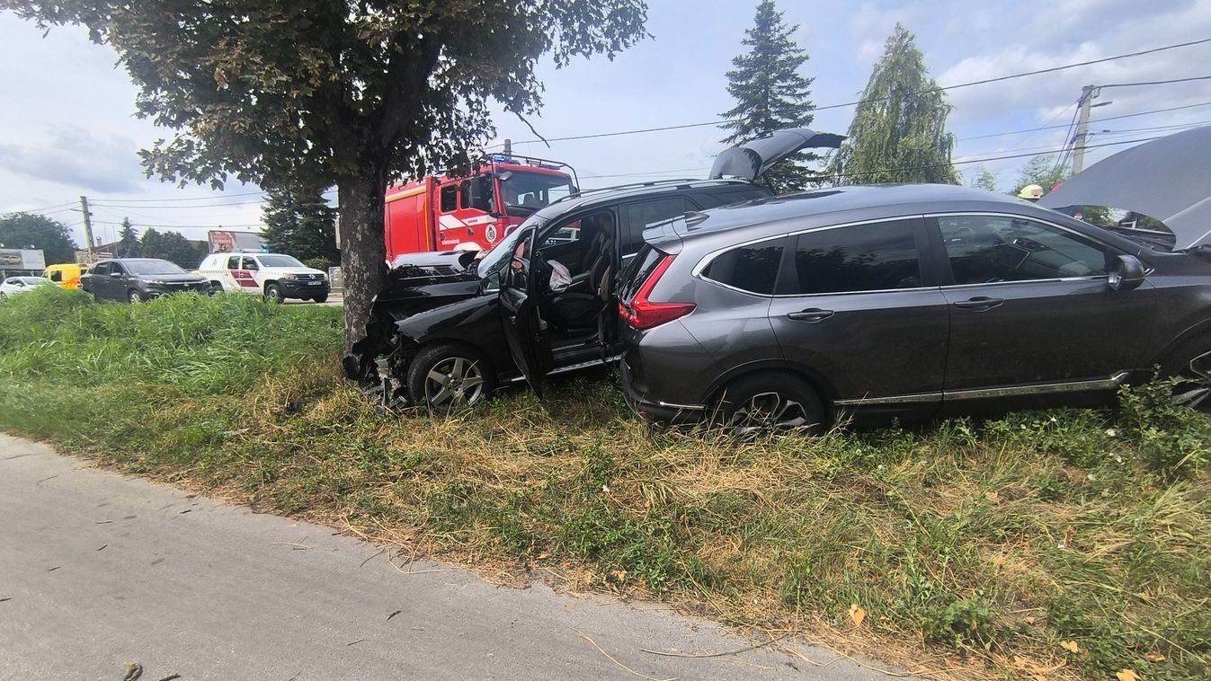Fának csapódott az egyik autó – súlyos baleset a Budain (helyszíni fotók,videó)
